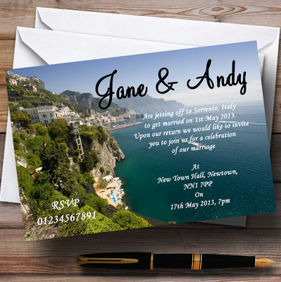 Sorrent Italien Jetting Off Abroad personalisierte Hochzeitseinladungen