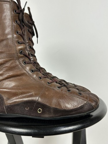 Women's Prada Leather Car Shoes High Top Sneakers Driving Boots Size 38.5 EUR - Picture 9 of 24