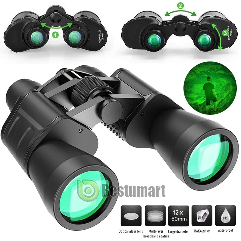 180x100 High Power Military Binoculars Day/Night Zooming Hunting Camping+Bag - Image 3 of 4