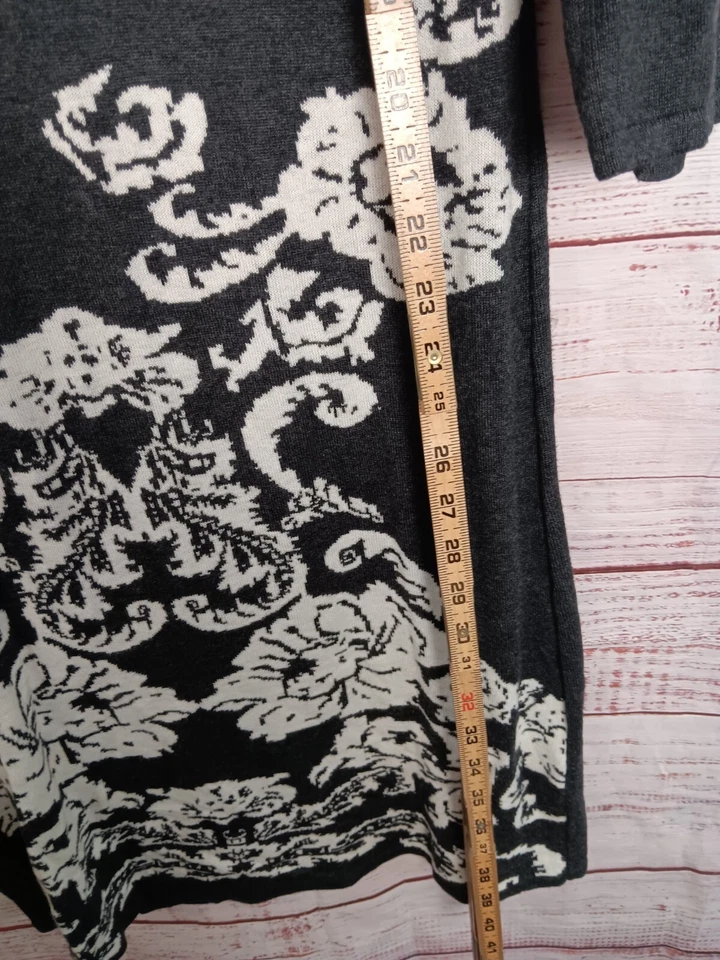 Suéter de Vestido Spense Midi para Mujer Pequeño Gris Oscuro Manga Larga Foto 4 de 4