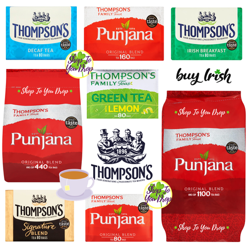 THOMPSONS PUNJANA TEA BAGS Irish Teabags From Ireland Cuppa Office