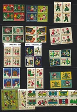 US Christmas Seals lot: one MNH set from each year 1954-1967; 66 seals!