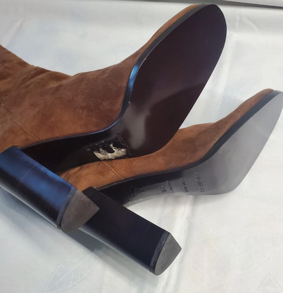 Sergio Rossi Talla UK 39.5 Marrón Sobre la Rodilla Pull On Botas Gamuza Hechas en Italia  Foto 3 de 4