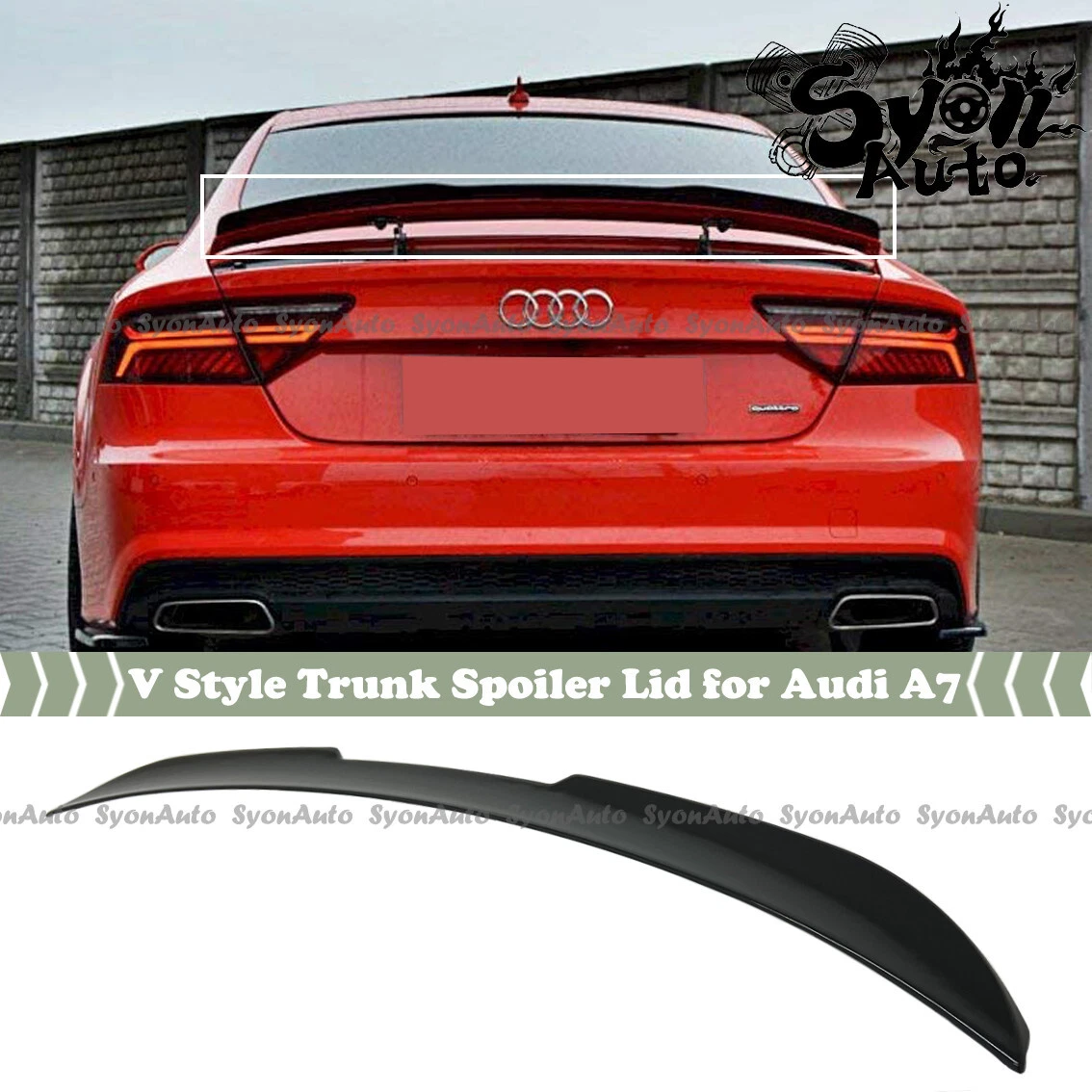 🏎️ Alerón Trasero Fibra De Carbono Real Para Audi A7 S7 RS7 (2010-2014) | Speed_turning | Estilo Deportivo Y Fácil Instalación