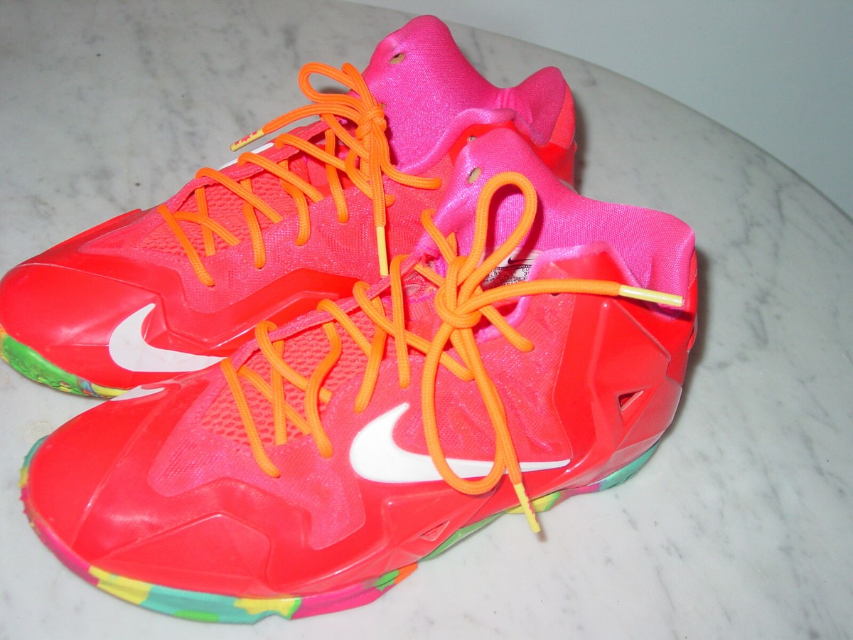 Size 7Y / Womens 8.5 Nike LeBron 11 XI (GS) Fruity Pebbles Basketball Sneakers Nike Lebron 11 Fruity Pebbles Sneakers | Mercari main image 2