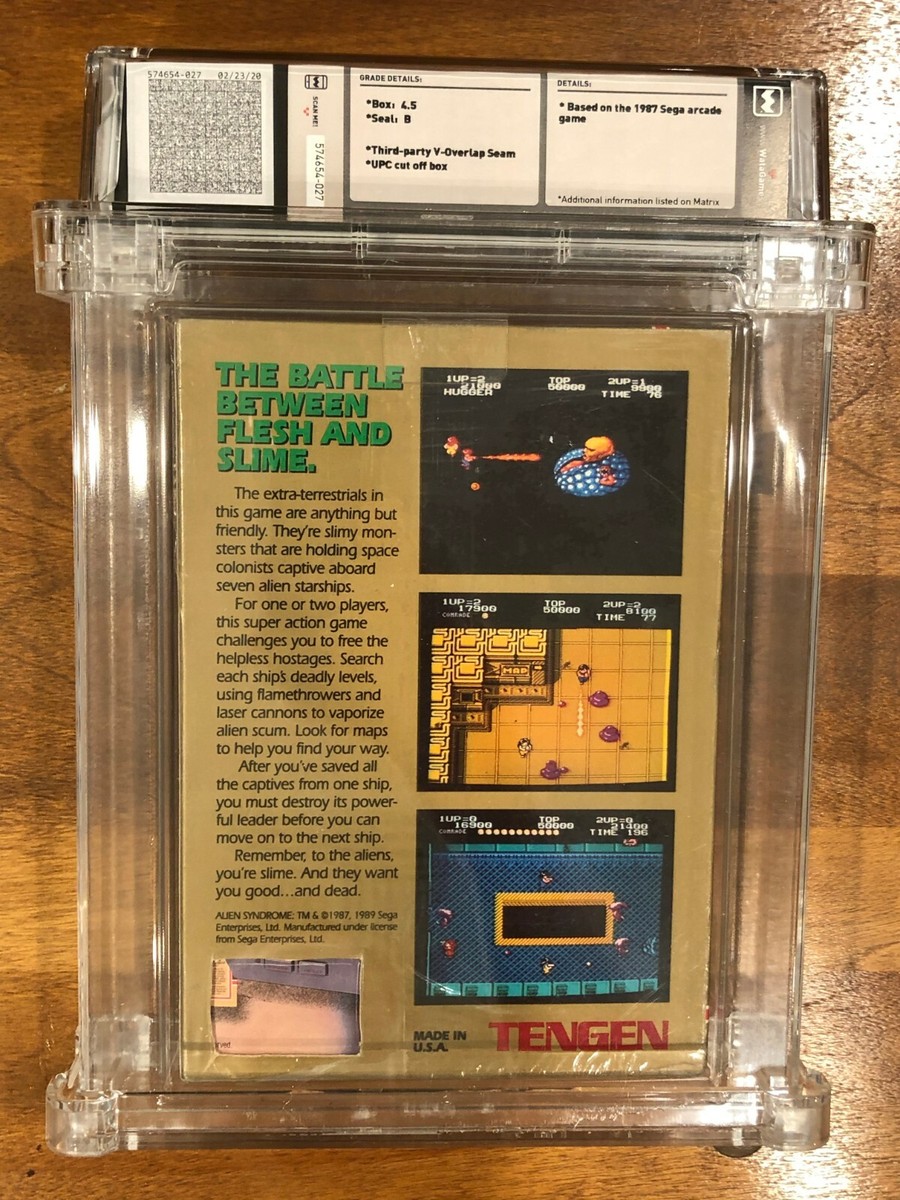 Alien Syndrome, Nintendo NES, New Sealed, GRADED WATA 4.5