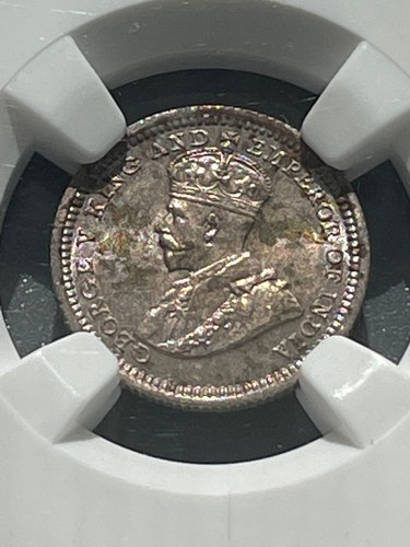 Hong Kong 1932 5 silver Cents NGC certified MS65 - Picture 2 of 4