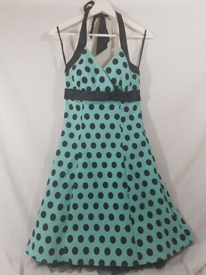 Ruby Rox Blue Teal Polka Dot Vintage Style Halter Dress Size 9 | eBay Ruby Rox Blue Teal Polka Dot Vintage Style Halter Dress Size 9 | eBay