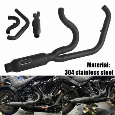 2-into-1 Big Bore Full Exhaust Muffler Kit For Softail FXFB FXLR