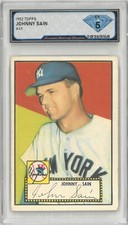 1952 Topps JOHNNY SAIN #49 💎 DSG 5 EX