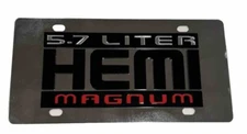 DODGE HEMI 5.7 LITER MAGNUM Eurosport Daytona Mirror 3D Raised License Plate