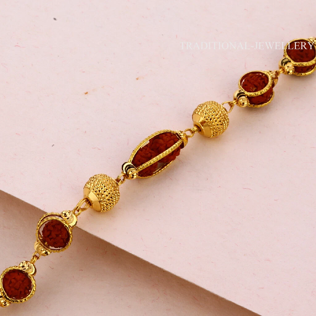 Gold Plated Rudraksha Bracelet For Men – Japam