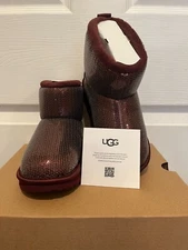 NIB KIDS TODDLER UGG CLASSIC MINI MIRROR BALL SEQUIN  BOOTS SIZE 11