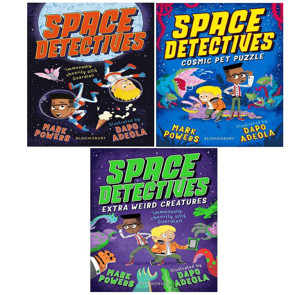 Mark Powers Collection Space Detectives Series 3 Books Set Cosmic Pet Puzzle