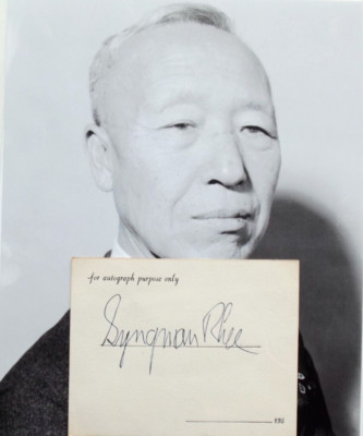 Syngman Rhee 1st President Of South Korea 1948 - 1960 Autograph ''Rare''