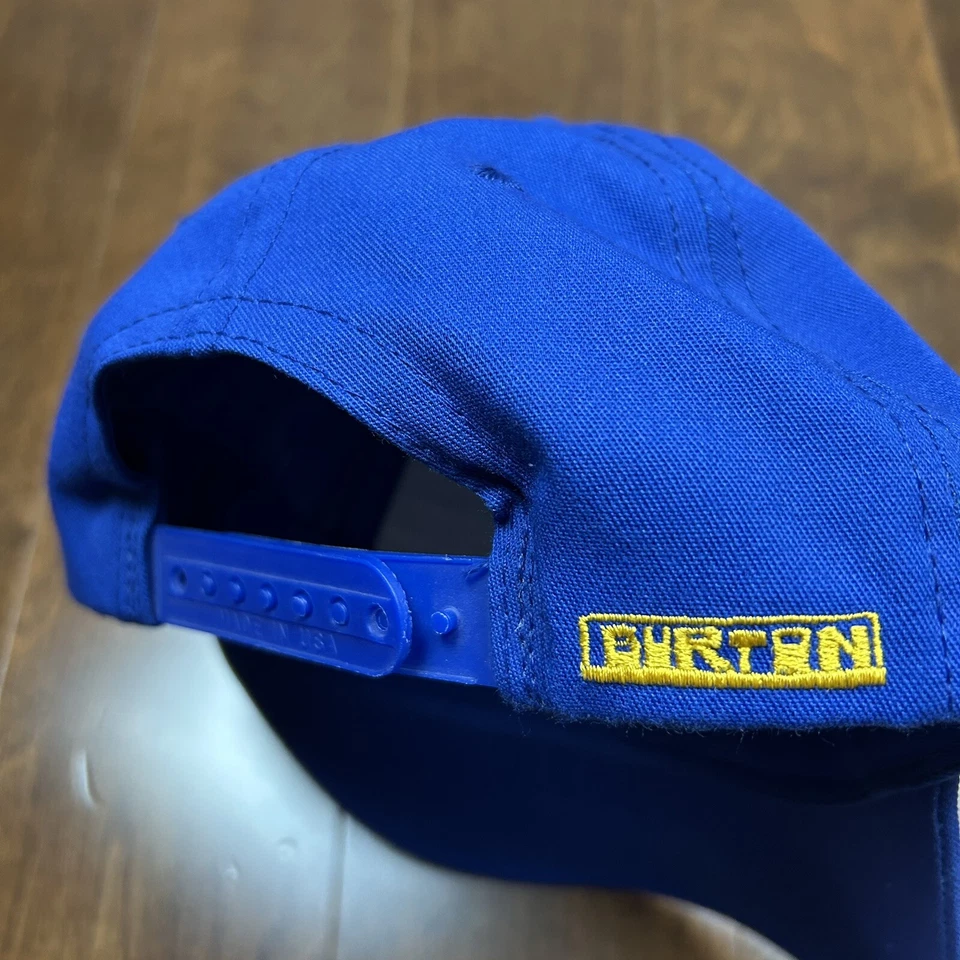 复古 Burton 滑雪板 平沿帽 蓝色 90 年代刺绣 美国制造 — 第 2/4 张图片