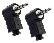 2 x 3.5mm jack plug stereo - headphone plug. for soldering - angled