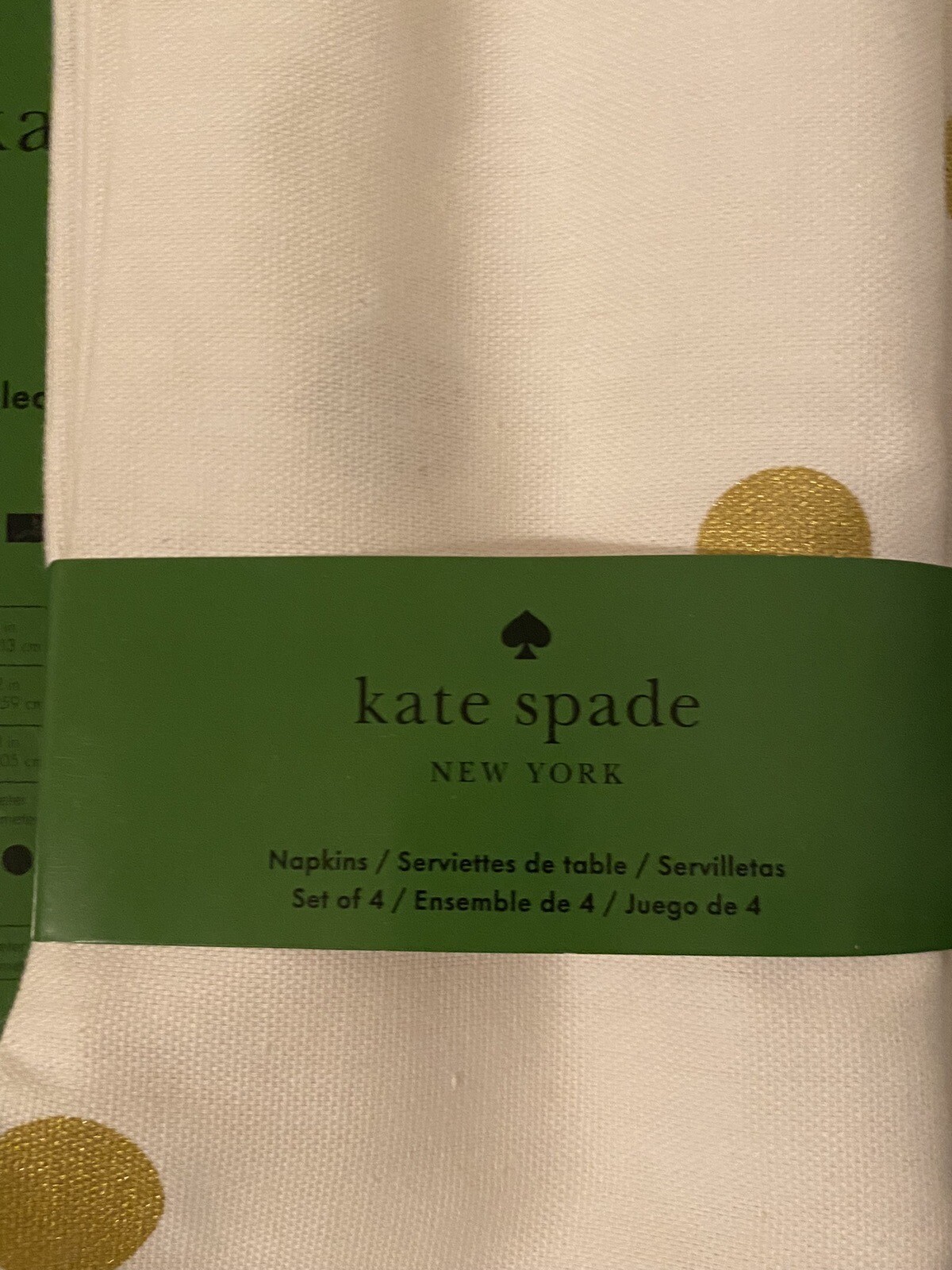 Kate Spade Polka Dot Table Cloth 60x102 in & 2 Sets (4pc Each) Matching