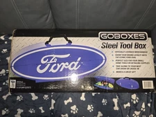 GoBoxes Ford Motor Logo Steel Tool Box Display - 23 5/8"L x 9"H x 5 3/4"W NEW