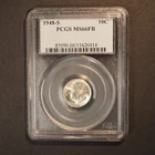 1948 *S*  ROOSEVELT SILVER DIME PCGS 66FB - FREE SHIPPING! G2033