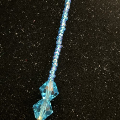 BLAUE KRISTALLE UND EMAILLIERTE HALSKETTE EINFACH 18 ZOLL - Bild 4 von 7