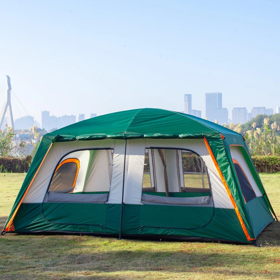 Tienda Extra Grande 8-10 Personas, Carpas Cabaña Familiar,2 Habitaciones,3 Puertas y 3 Ventanas... Foto 4 de 4