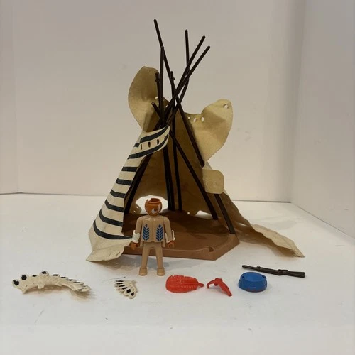 Vintage Playmobil 3733 Native American Indian Camp - Incomplete