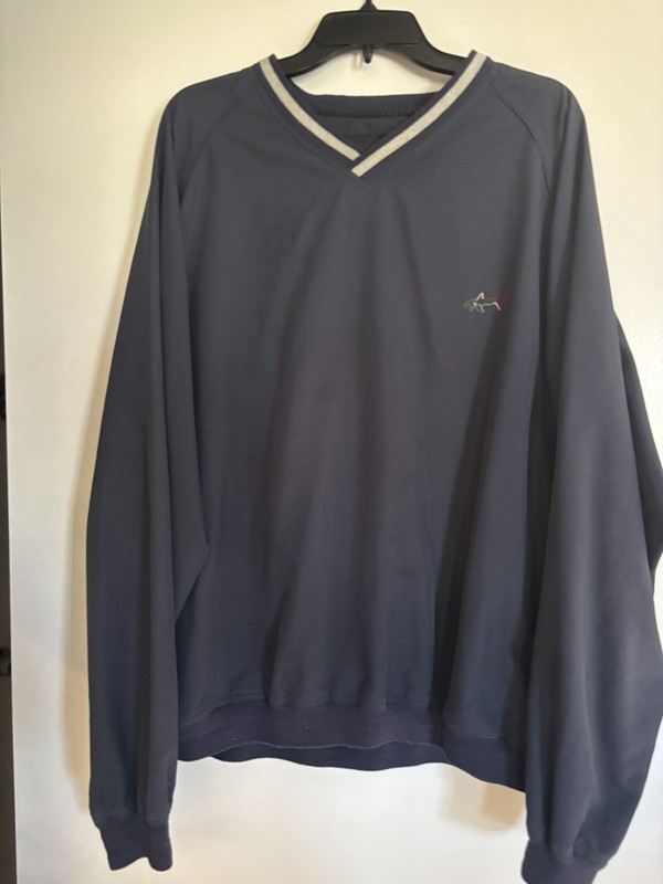 Greg Norman Blue V-Neck Golf Pullover XL     #578