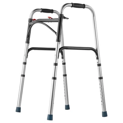Déambulateur pliable en aluminium aide à mobilité hauteur réglable 158 kg - Photo 1/4