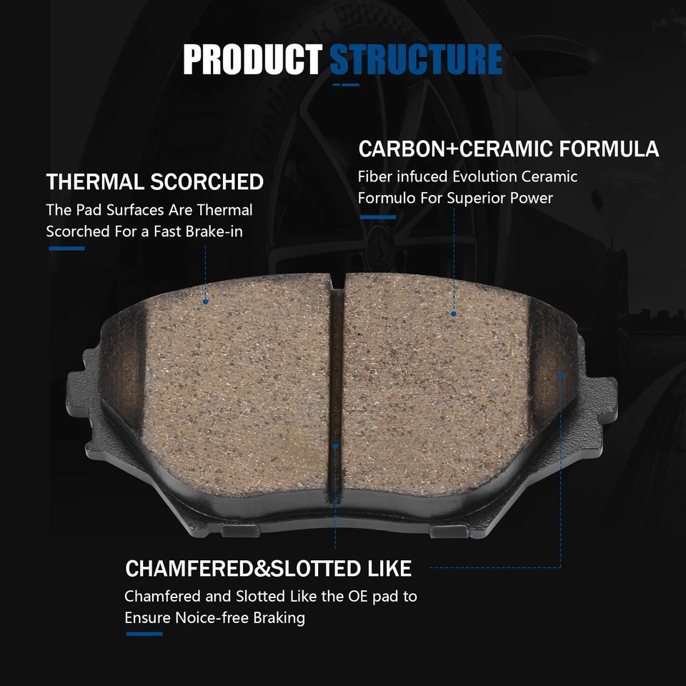Pastillas de freno delanteras de cerámica y herrajes para Toyota RAV4 2001 2002 2003 2004 2005 Foto 3 de 4