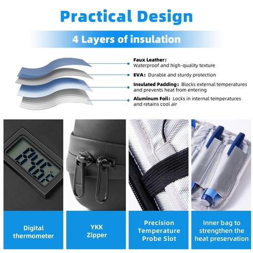 24h Insulin Cooler Travel Case TSA Approved - Medication Diabetic Cooler with... - Picture 4 of 8