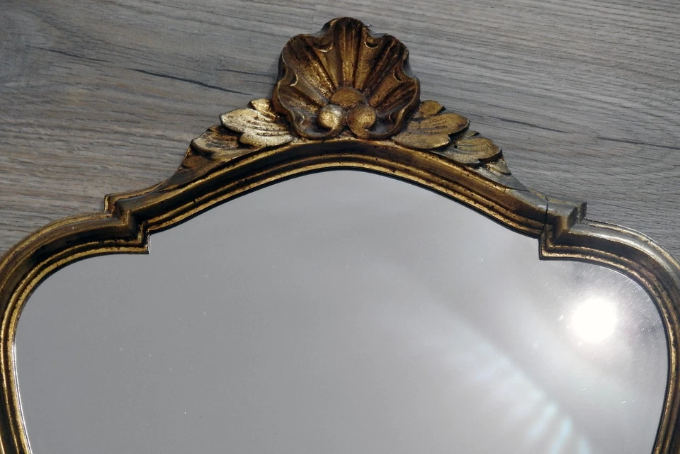 ANCIEN MIROIR EN BOIS DORÉ DE STYLE LOUIS XV - Photo 2/4