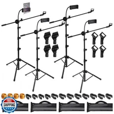 Relaxweex 4 Pcs Tripod Microphone Stand Boom Arm Floor Mic Stand Adjustable H