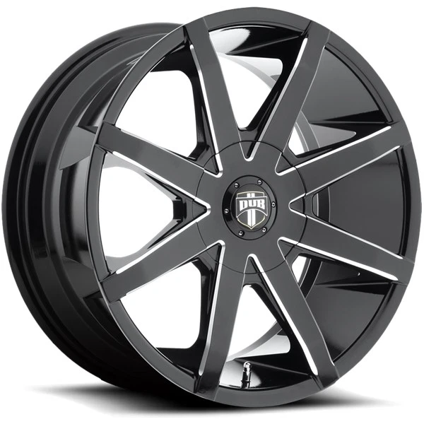 Dub S109 Push 20x8.5 5x4.5"/5x5" +30mm Black/Milled Wheel Rim 20" Inch Foto 2 de 4