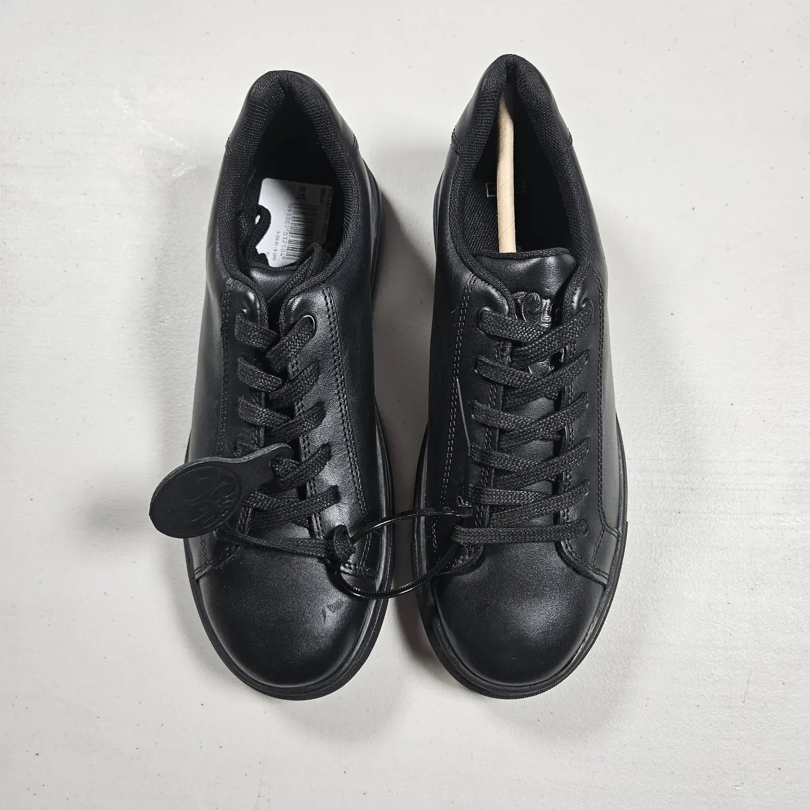 Pretty Green Latham JN53 Boys Shoes UK 4 Black Leather School Trainers Lace Up image 2