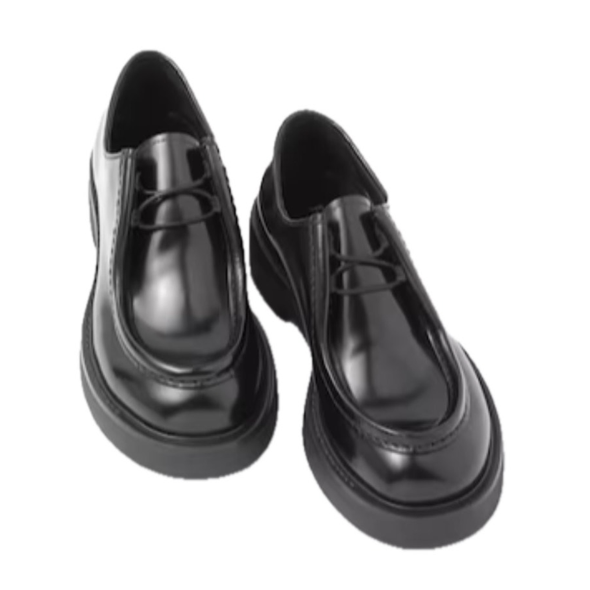 Prada men’s leather lace up loafers black size 8.5 Black Laced Leather Loafers | PRADA main image 2