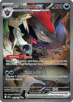 1x N's Zoroark ex - 185/159 - Special Illustration Rare NM-Mint