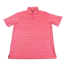 Walter Hagen 11 Majors Golf Polo Shirt, Red Striped, Men’s Size Large