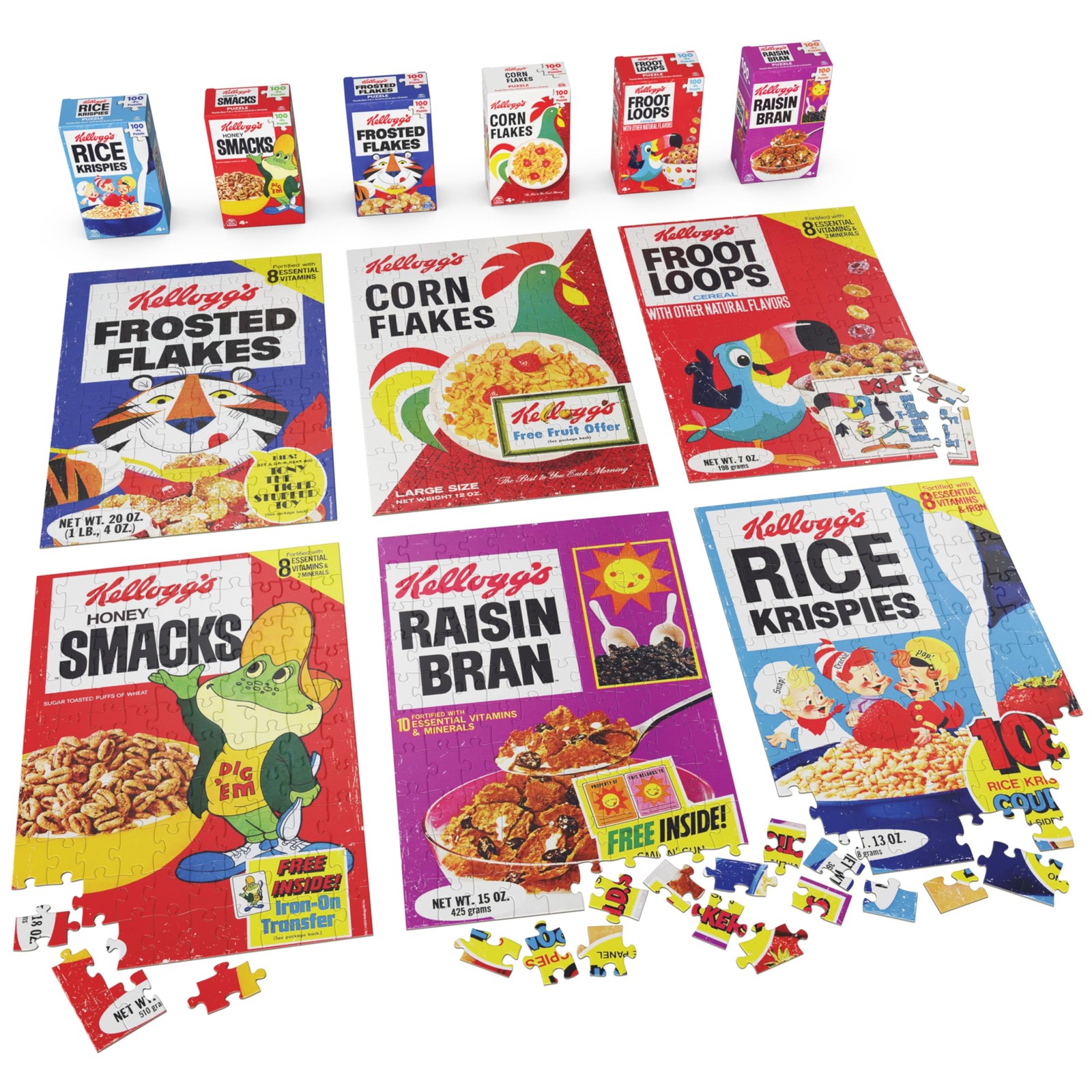 , Kellogg's Cereal 100Piece Puzzles 6Pack, Square Cereal Boxes Puzzle