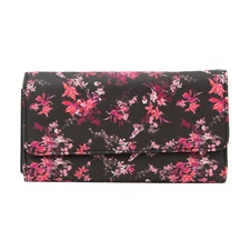 Mundi File Master Clutch Wallet with RFID Blocking Tech Black Floral