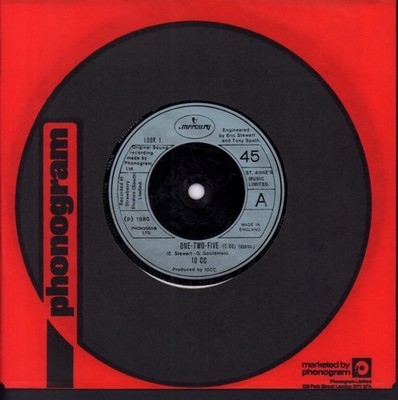 10cc One Two Five 7'' Vinyl UK Mercury 1980 Silber Injection Label Design