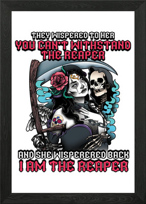 scythe reaper skeleton Framed Wall Art Poster Canvas Print Picture