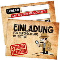 8Er Detektiv Einladungskarten Kindergeburtstag Junge - Geburtstag Einladungen