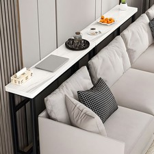 White Marble Narrow Slim Hallway Console Table Living Room Sofa Table Furniture
