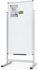 VIZ-PRO Double-Sided Magnetic Stand Whiteboard, 48 x 24 inches