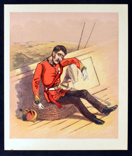 SEASICK ROYAL MARINE OF THE ROYAL NAVY - VICTORIAN LITHOGRAPH
