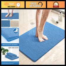 Non-Slip Shower Mat with Drain  Quick Drying Bath Mat 24x16 inch PVC Loofah - L