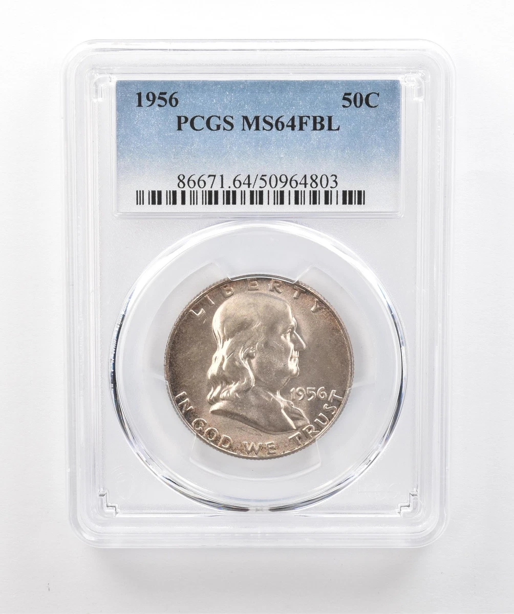 25+ 1956 Grade MS 64 Franklin Half Dollars (1948-1963) for sale