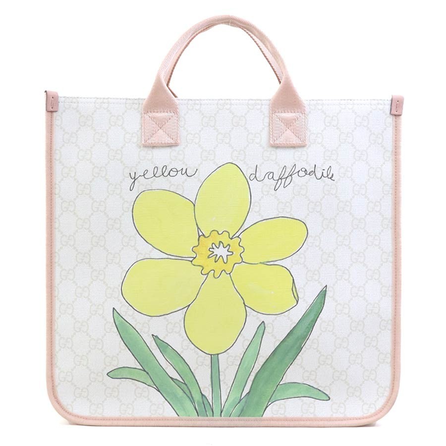 Borsa a mano Gucci originale in PVC bianco/rosa - r11020i