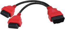 30Cm/12 Inch Ultra Low Profile OBDII Extension Cable, OBD II 2 Y Splitter Cable,